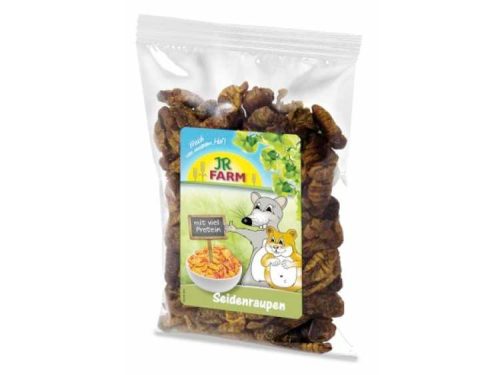 JR Farm Seidenraupen til gnavere og små kæledyr, proteinrigt snack med naturlige ingredienser. Ideel som en velsmagende belønning og sundt supplement til kosten.