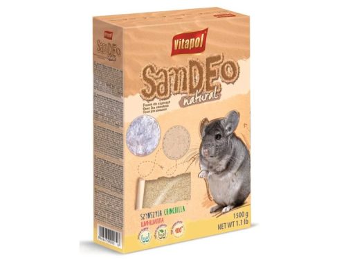 Naturligt sandbad til chinchillaer fra vitapol, 1500 g. Ideelt til at opretholde en sund pels og hygiejne for gnavere og mindre kæledyr. | gnavernes univers