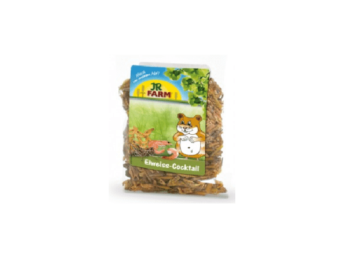 JR FARM Eiweiß-Cocktail til gnavere, en sund snackblanding rig på protein og naturlige ingredienser, perfekt til mindre kæledyr som hamstere og mus.
