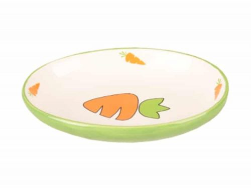 210187 feeding bowl small animal ozzy ceramic oval green 12,5x9x2,5cm | gnavernes univers