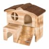 Tx61960 - natural living kajsa hus, brændt træ, 17 × 15 × 13 cm | gnavernes univers
