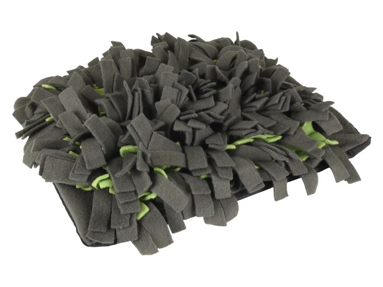 518997 - flamingo sniffing carpet amigo dark grey 30x40 cm | gnavernes univers Sofapude til gnavere i blødt, slidstærkt stof med grønne detaljer, ideel til leg og hygge for mindre kæledyr. | gnavernes univers