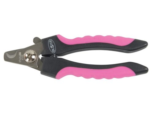 BUSTER negleklipper til små kæledyr med ergonomiske håndtag i sort og pink, ideel til præcis klipning af kløer på gnavere og mindre dyr.
