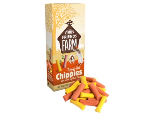 Snack til gnavere fra tiny friends farm, reggie rat chippies. Farverige snacks designet til rævere og mindre kæledyr, perfekte som belønning eller snacks. Ideel til at berige dit kæledyrs kost. | gnavernes univers