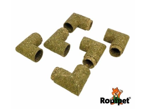 Sæt af knekkede hule rør til gnavere fra Rodipet, lavet af naturligt hør og græs, ideelle til at skabe hyggelige skjulesteder og aktivitetsmuligheder i bur. Perfekt til små kæledyr som hamstere og mus.