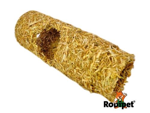 Hulrør til gnavere fra Robipet, fremstillet af naturligt materiale som halm, ideelt til leg og skjul for mindre kæledyr.