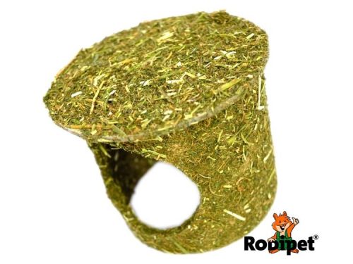 Naturvenlig hule til gnavere fra Rodipet, lavet af tørret græs. Perfekt til at skabe et komfortabelt og sikkert tilholdssted for små kæledyr.