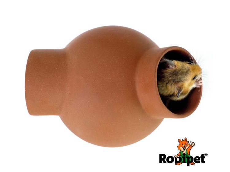 25470 - rodipet® easyclean terra keramik kubel 6 | gnavernes univers Lille keramisk hule til gnavere fra robipet, ideel til hamstere og andre små kæledyr, der søger et sikkert og hyggeligt sted at gemme sig. | gnavernes univers