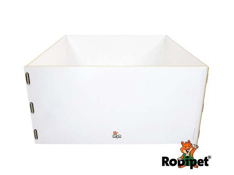 R03607 - rodipet® laola® run 100x100x50 cm 5 | gnavernes univers Hvidt opbevaringskasse til gnavere fra robipet, ideel til opbevaring af legetøj og udstyr. | gnavernes univers