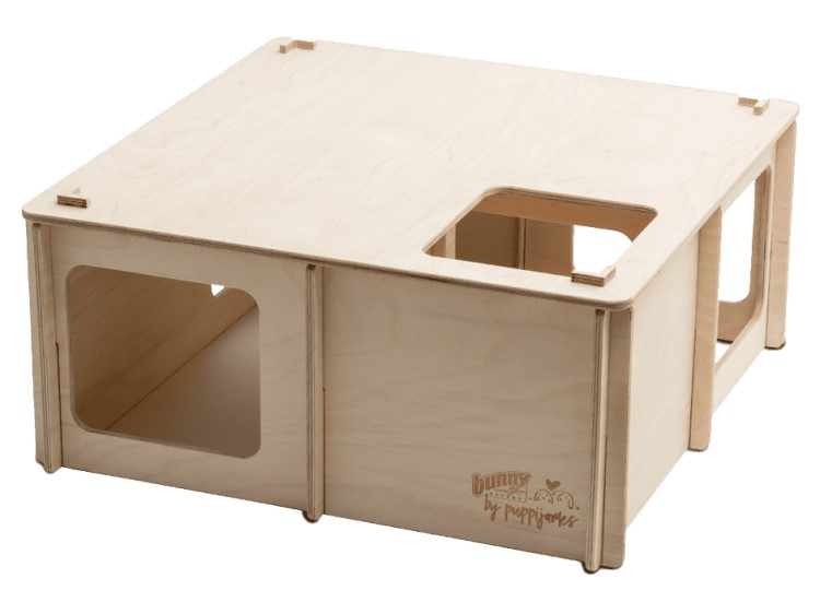 Bn17702 - bunny nature labyrint legehus 57,5x26x57,5 cm | gnavernes univers Bunny hule til gnavere fra puppijoe, lavet af naturligt træ med åbninger til leg og skjul. Ideel til kaniner og mindre kæledyr. | gnavernes univers