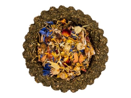 Blanding af tørrede urter og blomster til gnavere, ideel som snack eller tilføjelse til kosten. Perfekt til at stimulere appetitten og give variation i fodringen.