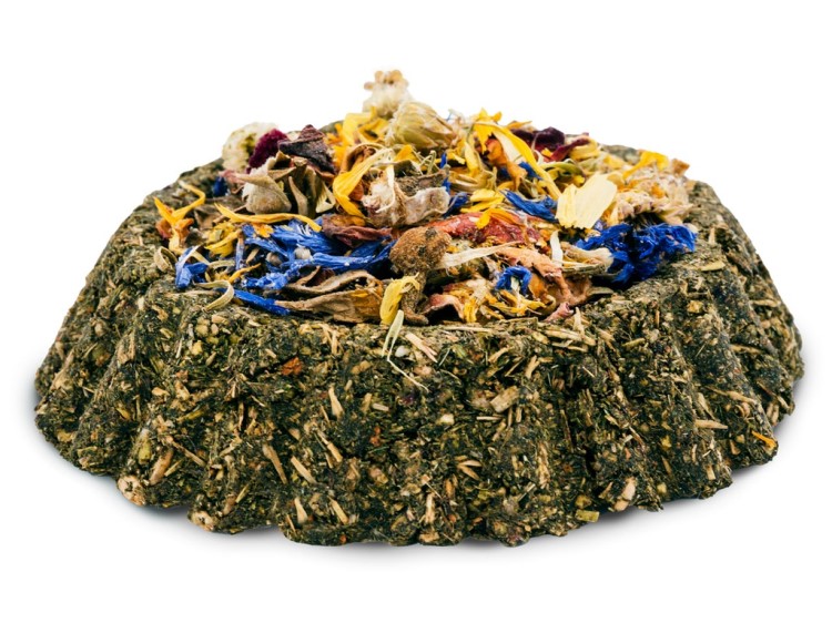 Jr farm blomsterkage 75g | gnavernes univers Naturlig gnaverfoder med tørrede blomster og urter, ideelt til hamstere og andre små kæledyr. Perfekt som en sund snack eller til at berige deres kost. | gnavernes univers