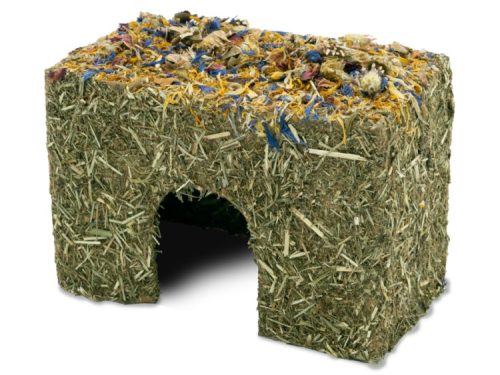 Hus til gnavere lavet af naturlige materialer, fyldt med tørrede blomster og urter. Ideelt til at skabe en tryg og hyggelig plads for dit kæledyr. Perfekt til hamstere, marsvin og andre mindre gnavere. | gnavernes univers