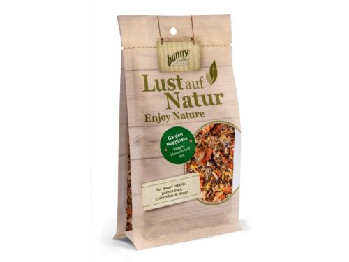 Bunny Lust auf Natur blomsterblandning til dværghamstre, marsvin, chinchillaer og degus. Naturlig snack med friske ingredienser til glæde for dit kæledyr.
