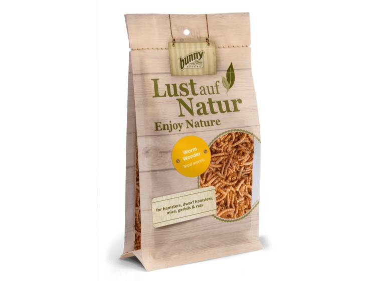 Bn18307 - enjoy nature worm wonder meal - med sprøde melorme (35g) | gnavernes univers Bunny lust auf natur melorm til hamstere, dværghamstere, mus, gerbiler og rotter. Naturlig snack, der fremmer sundhed og velvære hos mindre kæledyr. | gnavernes univers