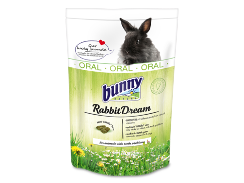 Bunny nature rabbitdream foder til kaniner, designet til dyr med tandproblemer. Indeholder 42 forskellige planter fra naturlige enge, der understøtter tandpleje og fordøjelse. Ideelt til små kæledyr som kaniner. | gnavernes univers