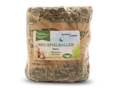 Heu-spielballer fra Naturhof Schröder, ideel til leg og aktivitet for gnavere og små kæledyr. Naturlig og hængslet emballage sikrer skånsom behandling.