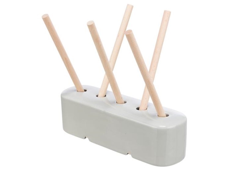 Trixie food manger ceramic-wood | gnavernes univers Praktisk og stilfuld foderstander til gnavere, designet til at holde foderpinde på plads. Ideel til mindre kæledyr som hamstere og mus. | gnavernes univers