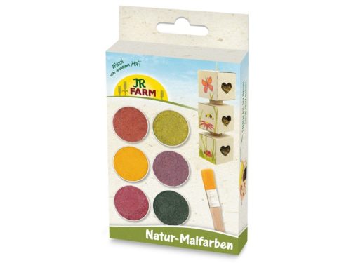 Naturmalefarver fra jr farm til gnavere. Pakken indeholder seks farver og en pensel, ideel til kreative aktiviteter med små kæledyr. Farverne er lavet af naturlige ingredienser, sikre for dyr. | gnavernes univers