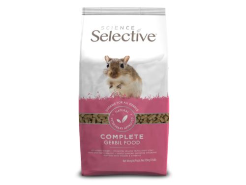 Science Selective Complete Gerbil Food i 700 g pose, velegnet til alle gnavere. Foderet fremmer sund hud og pels samt generelt velvære. Uden tilsat sukker og godkendt af dyrlæger.