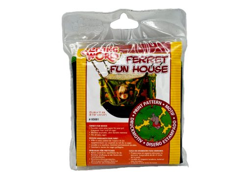 Ferret Fun House fra Living World, en komfortabel hængekøje til ilder, 25 cm x 11 cm, designet til at give plads og leg for dit kæledyr. Ideel til indendørs brug og lavet af holdbart materiale.