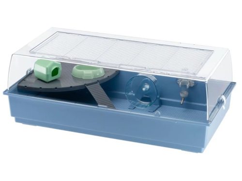 Gnaverbur med tilbehør til små kæledyr, inklusiv hjul, platform og skjulested. Ideel til hamstere og andre gnavere. | gnavernes univers